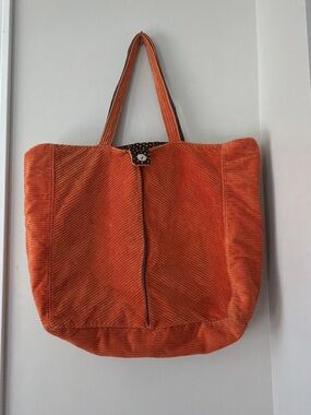 Orange Corduroy Tote Bag - Unbranded